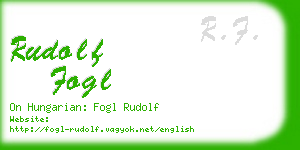 rudolf fogl business card